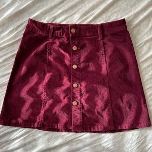 Burgundy Corduroy Skirt